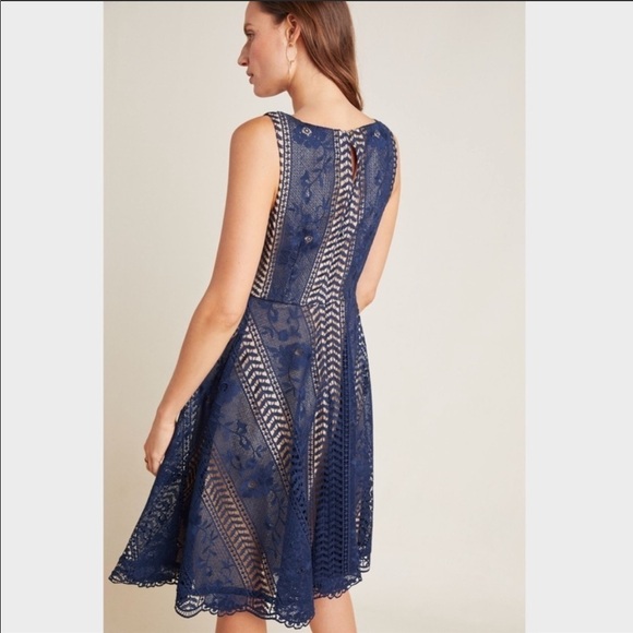 Nwt Anthropologie Georgia Mini Dress Navy Small - Picture 3 of 10